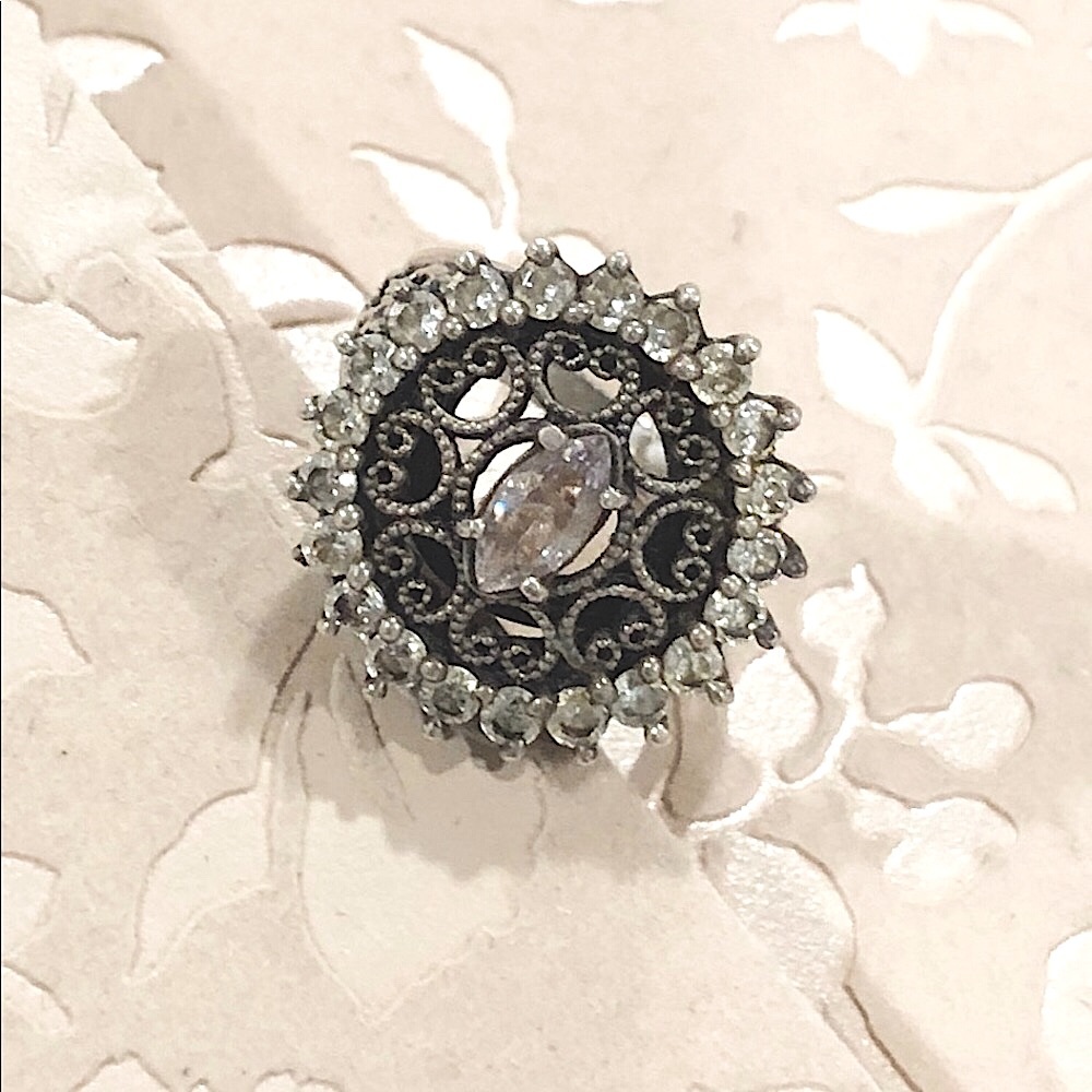 🔴 Handmade vintage oxidized filigree Silver Ring 7 - Picture 4 of 5